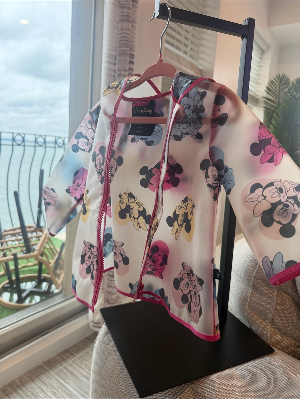 Disney Girls' Multicolor Minnie Mouse Hooded Raincoat